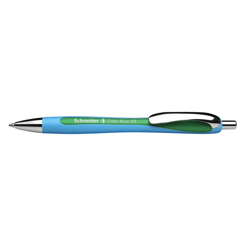 Schneider Slider Rave Retractable Viscoglide Ballpoint Pen, Green XB