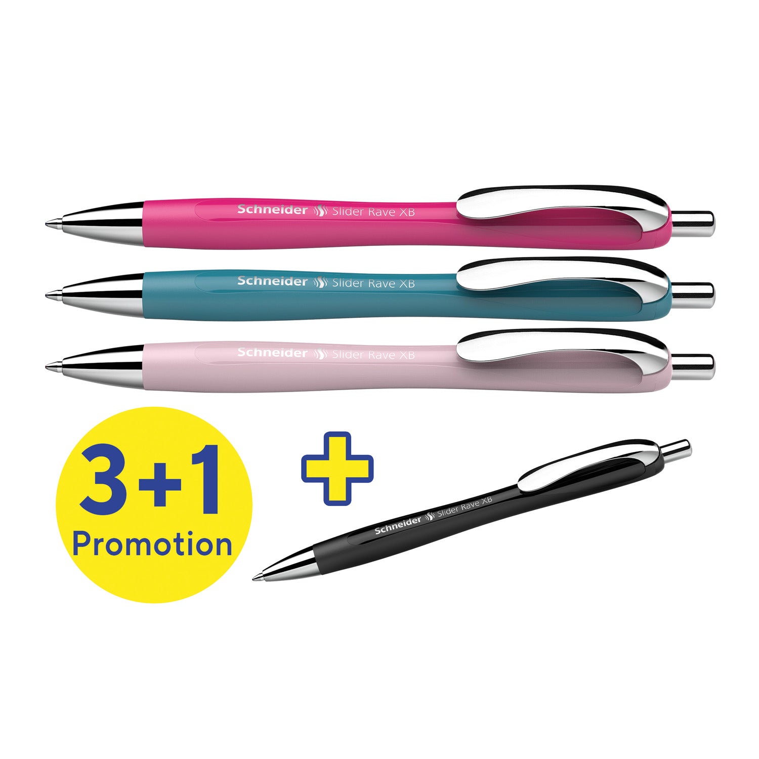 Schneider Limited Edition Slider Rave Black, XB (Extra Broad) Ballpoint Pen, Refillable Retractable, 1.4 Mm, Black Barrel, Blue Ink, Blister Pack Of 1 Pen (73261) In Manama, Bahrain - View #8