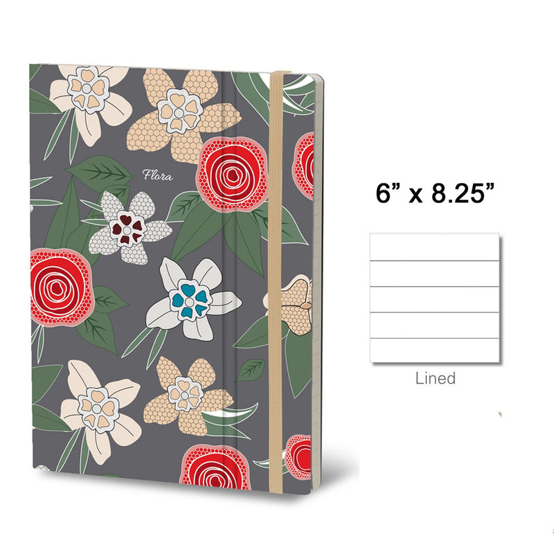 Stifflex Flora Series Notebook, 6"x8.25" Lined, Anemone