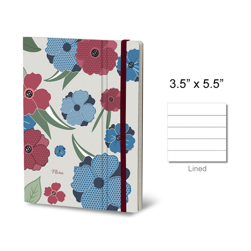 Stifflex Flora Series Pocket Notebook, A6-3.5"x5.5" Lined, Poppy