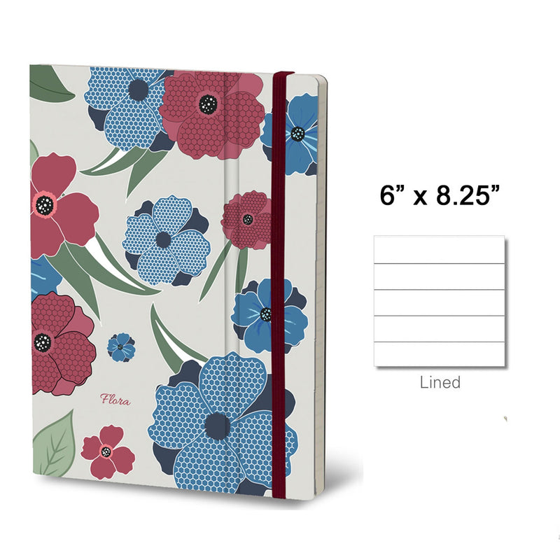 Stifflex Flora Series Notebook, 6"x8.25" Lined, Poppy