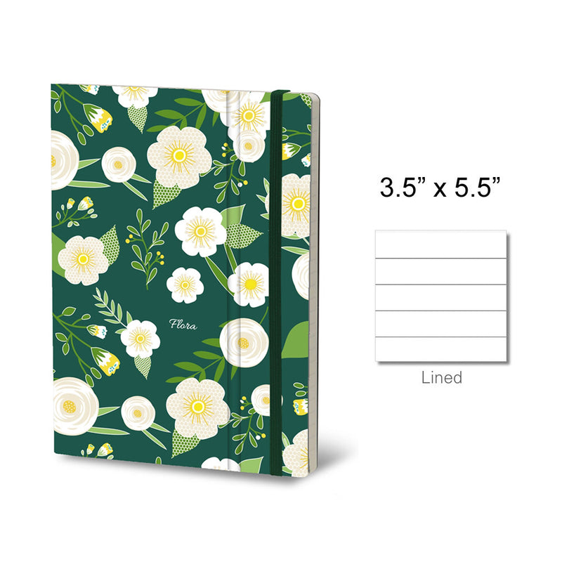 Stifflex Flora Series Pocket Notebook, A6-3.5"x5.5" Lined, Hellebore