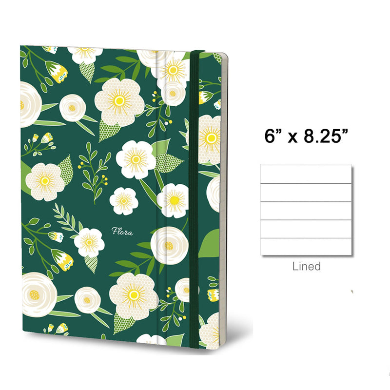 Stifflex Flora Series Notebook, 6"x8.25" Lined, Hellebore