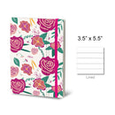 Stifflex Flora Series Pocket Notebook, A6-3.5"x5.5" Lined, Rose