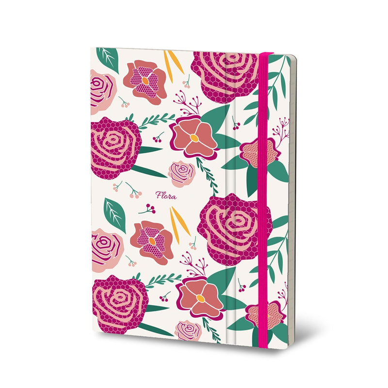 Stifflex Flora Series Notebook, 6"x8.25" Lined, Rose