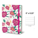 Stifflex Flora Series Notebook, 6"x8.25" Lined, Rose