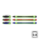 Pack/3 Schneider Xpress Fineliner Pens, Black-Red-Blue, 0.8 mm
