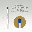 Pk/2 Parker QuinkFlow Ballpoint Refills, Blue Medium, 1.0 mm