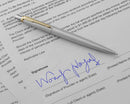 Parker Jotter Ballpoint Pen, Stainless Steel, Gold Trim