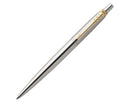 Parker Jotter Ballpoint Pen, Stainless Steel, Gold Trim
