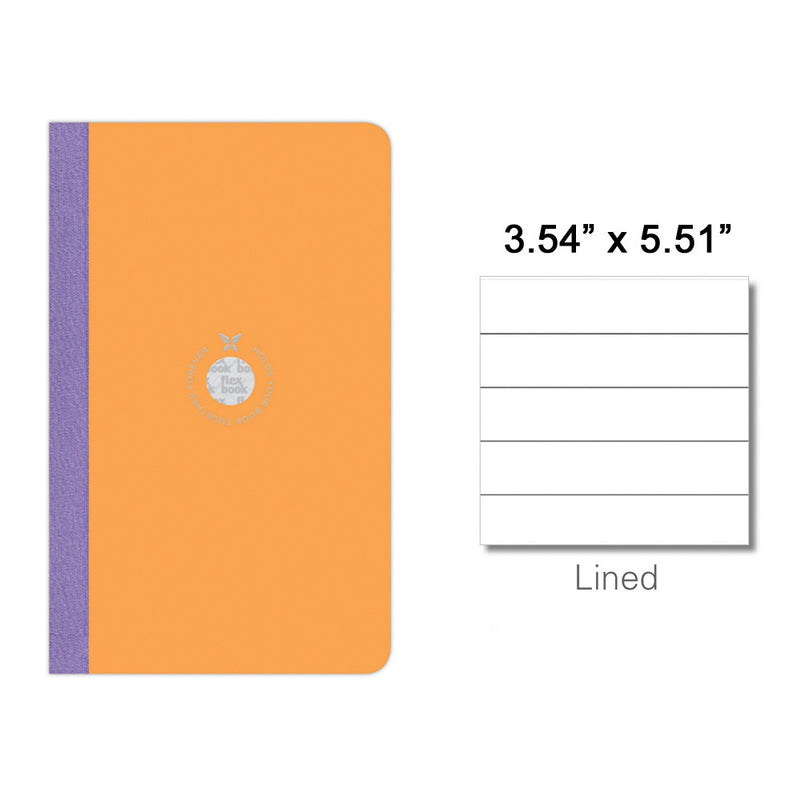 Flexbook Global Smartbook Pocket Notebook, A6-3.54"x5.51" Lined, Orange