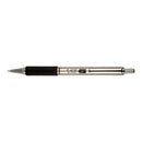 Pk/2 Zebra F-402 Stainless Steel Barrel Ballpoint Pens, Comfort Grip, Black