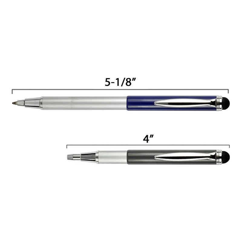 Pk/2 Zebra StylusPen Telescopic Ballpoint Pens, Blue & Grey