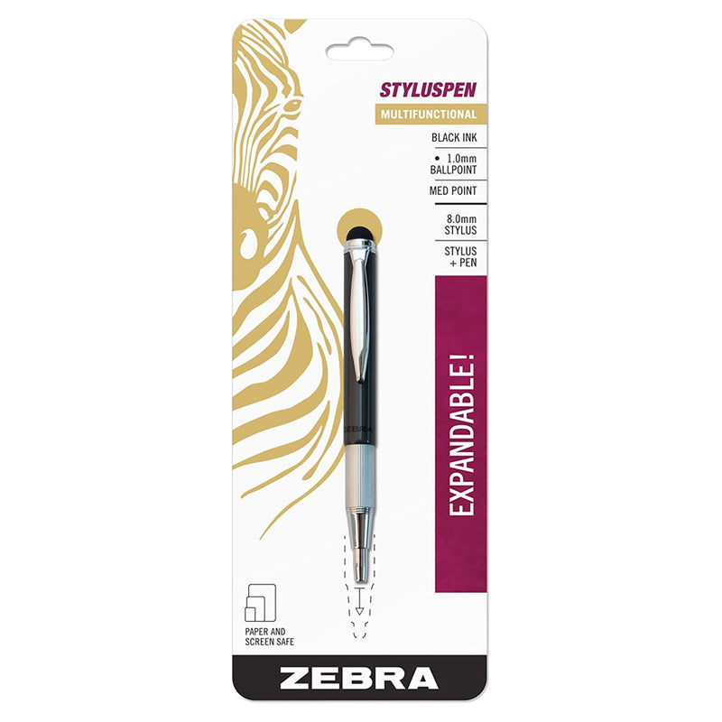 Zebra StylusPen Telescopic Ballpoint Pen, Slate Grey