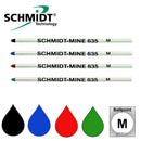 4 Pack - Schmidt 635 D1 Ballpoint Refills for Mini & Multi-Pens, Black Blue Red Green - iPenStore
