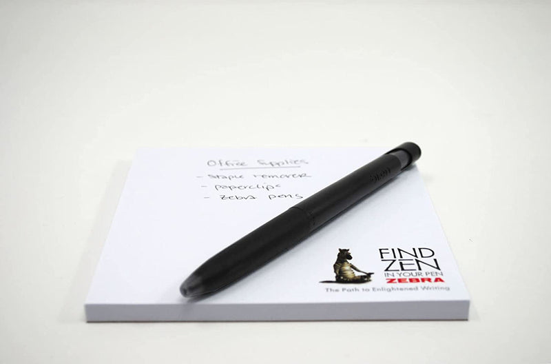 Pack/2 Zebra bLen Retractable Gel Pens, Black Ink, Black Barrel