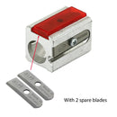 KUM 420E Magnesium Single Hole Block Profile Pencil Sharpener with 2 Spare Blades