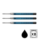 Pk/3 Schneider Slider 755 ViscoGlide Parker-style Ballpoint Refills, Black XB