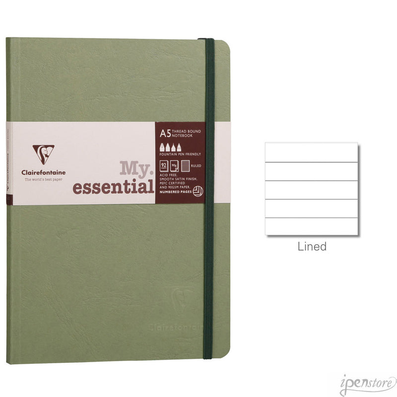 Clairefontaine My Essential Notebook 5.8"x8.3" Lined Green