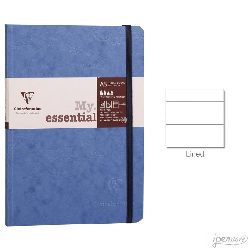 Clairefontaine My Essential Notebook 5.8"x8.3" Lined Blue