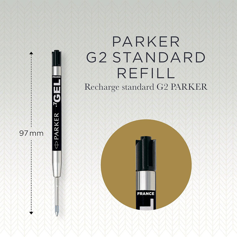 Parker QuinkGel Ballpoint Refill, Black Medium, Gel Ink, 0.7 mm