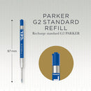 Parker QuinkGel Ballpoint Refill, Blue Medium, Gel Ink, 0.7 mm