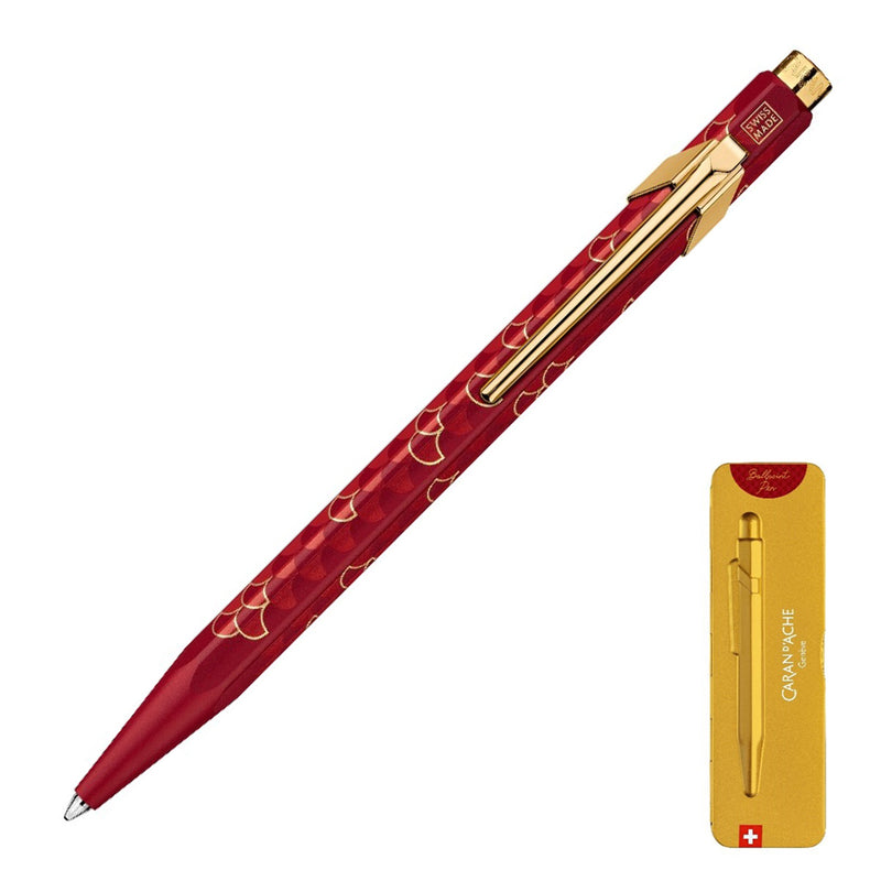 Caran d'Ache 849 Dragon Ballpoint Pen, Red & Gold