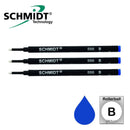 Pk/3 Schmidt 888 Safety Ceramic Rollerball Refills, Blue, Broad 1.0 mm