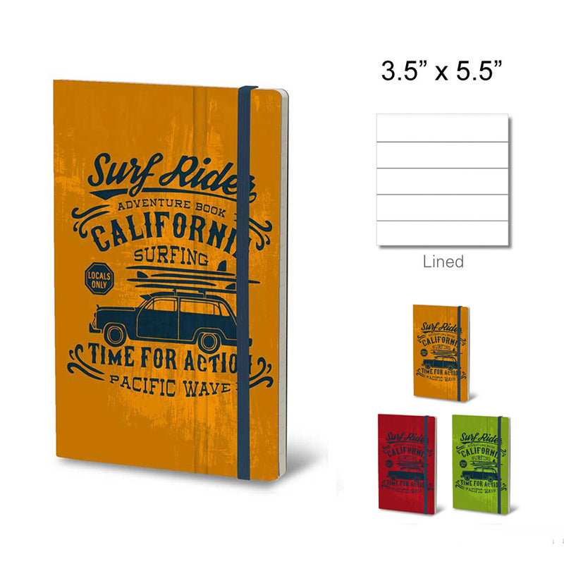 Stifflex Vintage Surfing Pocket Notebook, Adventure, A6 - 3.5" x 5.5" (90 x 140mm)
