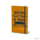 Stifflex Vintage Surfing Pocket Notebook, Adventure, A6-3.5"x5.5" Lined, Orange
