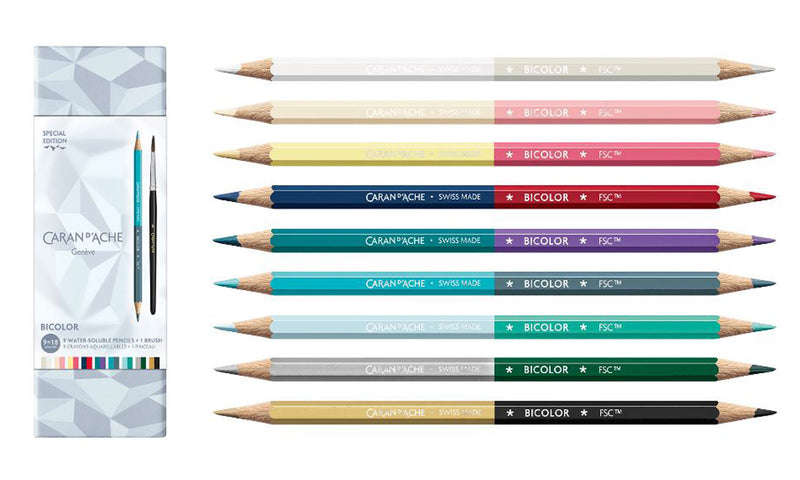 Caran d'Ache Alpine Frost Pencil Set of 9 Bicolor Pencils