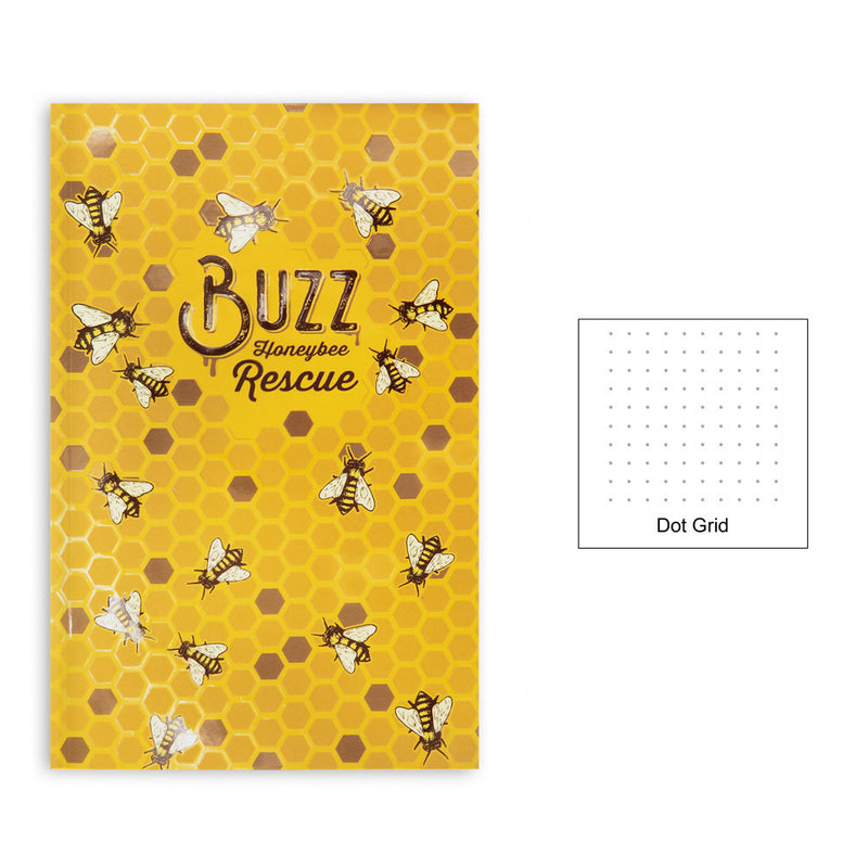 Retro 51 "Buzz" Honey Bee Rescue Notebook 5.25" x 8.25" (A5), Dot Grid