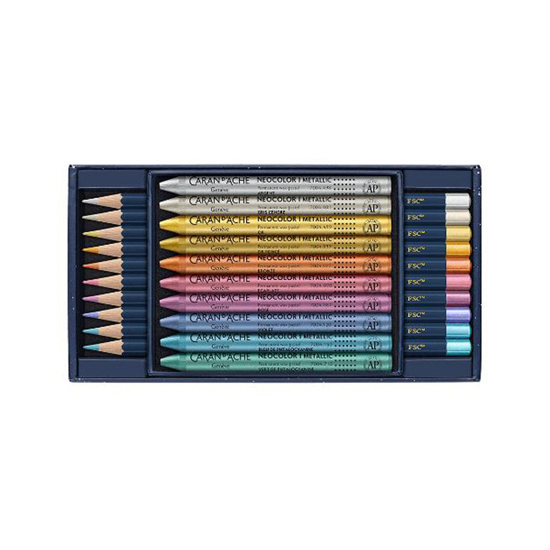 Caran d'Ache Cosmic Blue Mixed Media Metallic 20 Piece Set