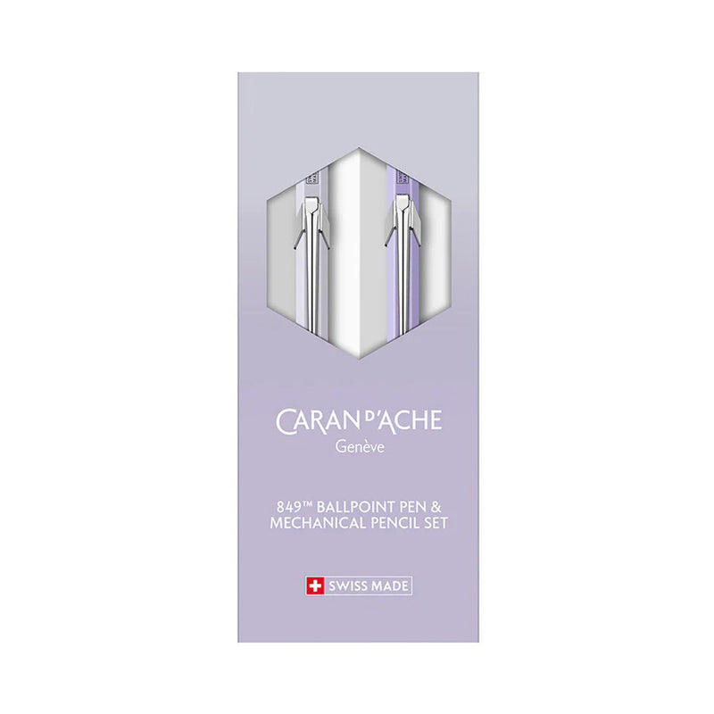 Caran d'Ache 849 Ballpoint Pen & Pencil Set, Blooming Lavender