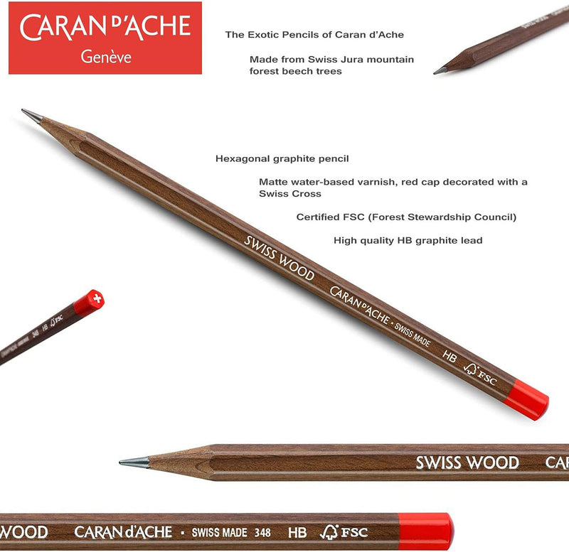 Caran d'Ache Swiss Wood Graphite Pencil, Beech, HB