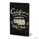 Stifflex Vintage Surfing Notebook, California, A5-5.2"x8.25" Lined, Black
