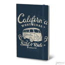 Stifflex Vintage Surfing Notebook, California, A5-5.2"x8.25" Lined, Blue