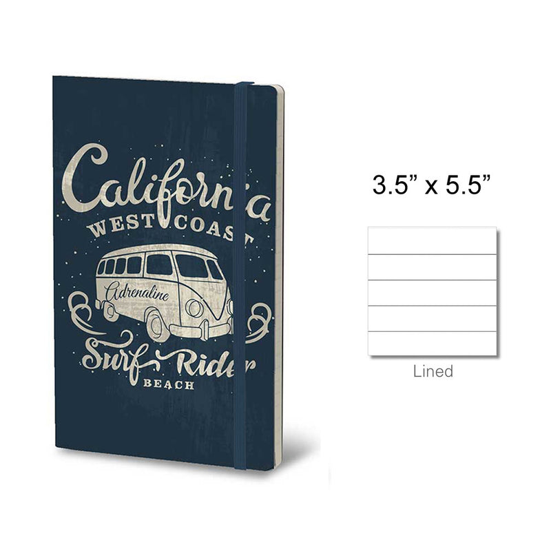 Stifflex Vintage Surfing Pocket Notebook, California, A6-3.5"x5.5" Blue