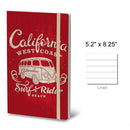 Stifflex Vintage Surfing Notebook, California, A5-5.2"x8.25" Lined, Red