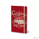 Stifflex Vintage Surfing Pocket Notebook, California, A6-3.5"x5.5" Red