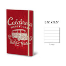 Stifflex Vintage Surfing Pocket Notebook, California, A6-3.5"x5.5" Red