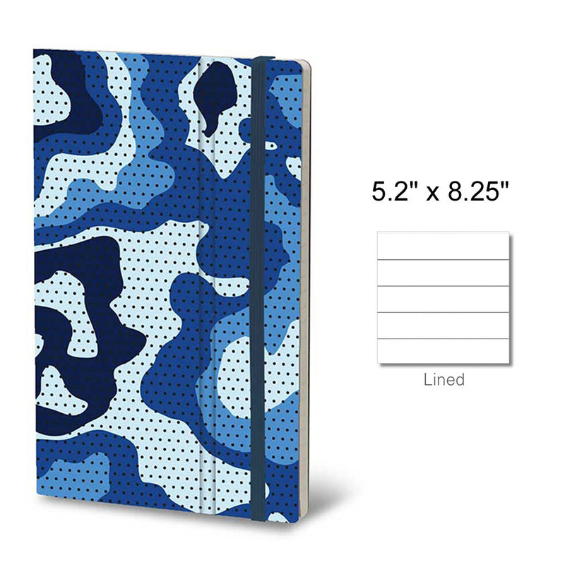 Stifflex Camouflage Series Notebook, A5-5.2"x8.25" Lined, Blue