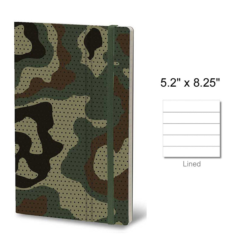 Stifflex Camouflage Series Notebook, A5-5.2"x8.25" Lined, Olive