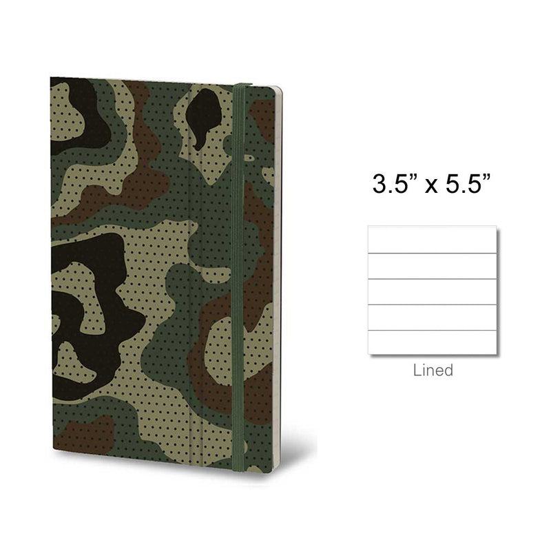 Stifflex Camouflage Pocket Notebook, A6-3.5"x5.5" Lined, Olive