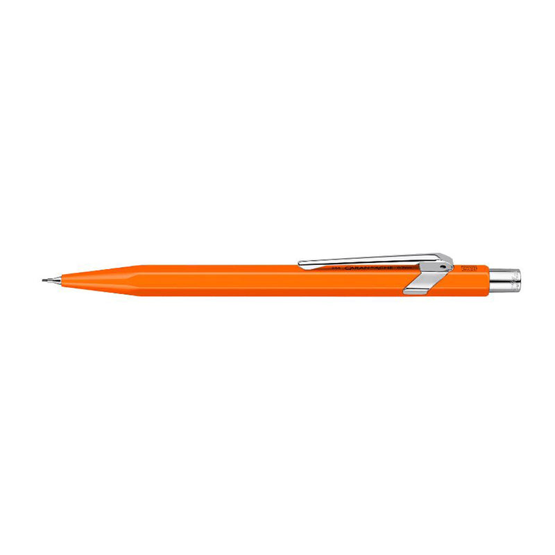 Caran d'Ache Swiss Made 844 Metal 0.7 mm Pencil, Fluorescent Orange