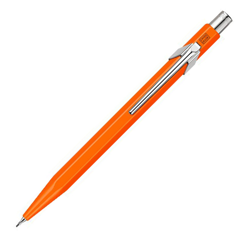 Caran d'Ache Swiss Made 844 Metal 0.7 mm Pencil, Fluorescent Orange