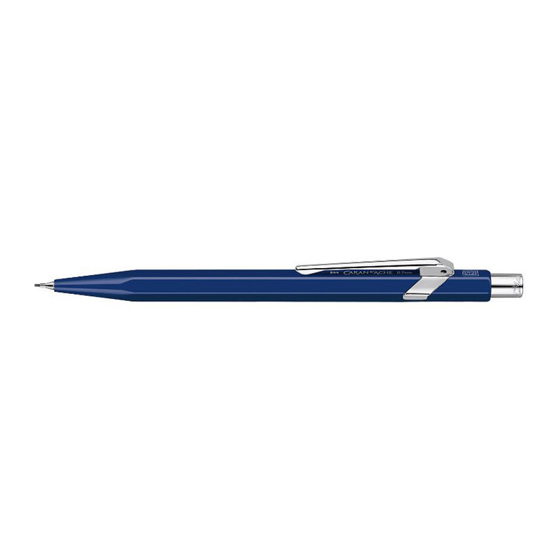 Caran d'Ache Swiss Made 844 Metal 0.7 mm Pencil, Sapphire Blue