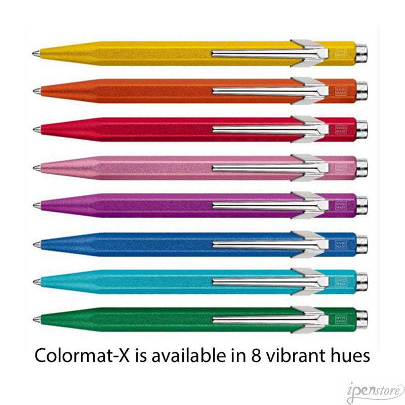 Caran d'Ache 849 Colormat-X Swiss Made Metal Ballpoint Pen, Green w/Slimpack