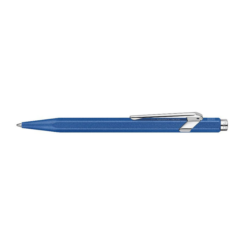 Caran d'Ache 849 Colormat-X Swiss Made Metal Ballpoint Pen, Blue w/Slimpack