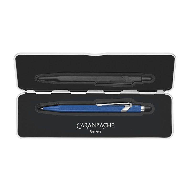 Caran d'Ache 849 Colormat-X Swiss Made Metal Ballpoint Pen, Blue w/Slimpack